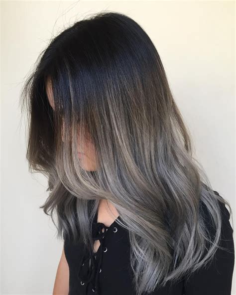 ombre hair gray and black